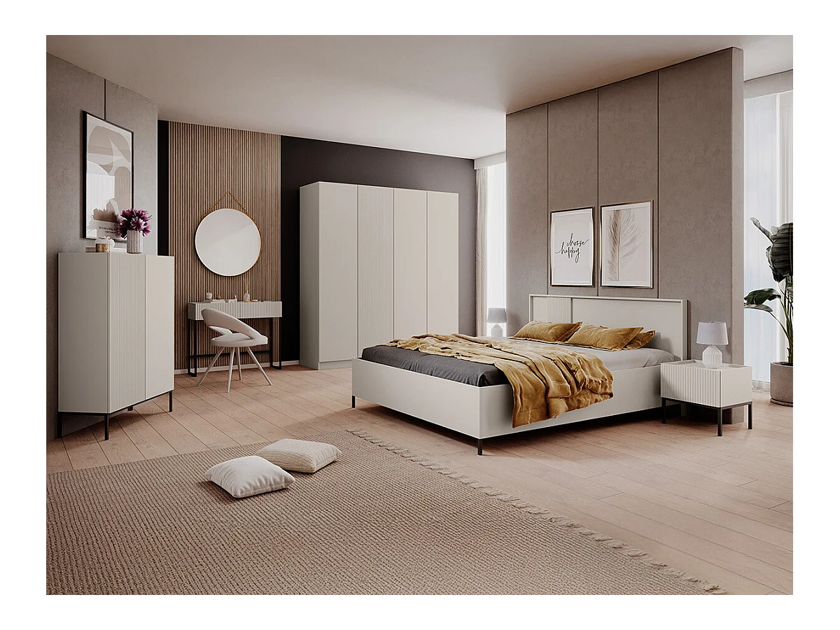 Armario Lunole 107, Cachemira, 220x205x55cm, Puertas de armario: Con bisagras