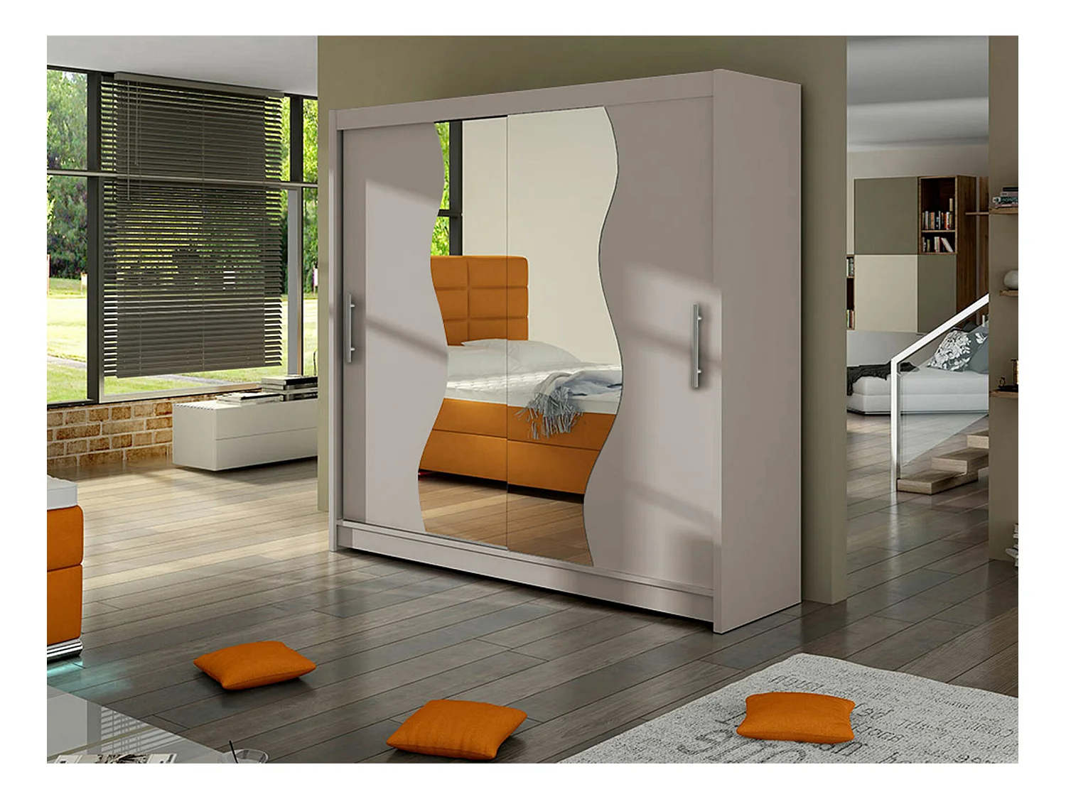 Armario Closico 126, Cachemira, 215x180x58cm, Puertas de armario: Correderas