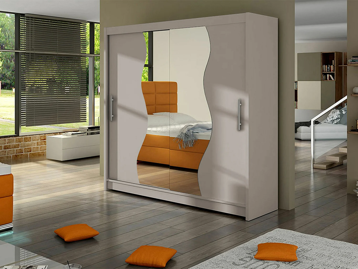 Armario Closico 126, Cachemira, 215x180x58cm, Puertas de armario: Correderas