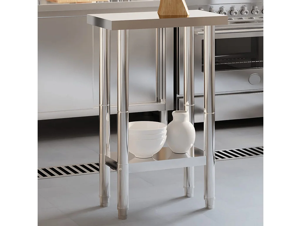 Table de travail de cuisine 55x55x85 cm acier inoxydable