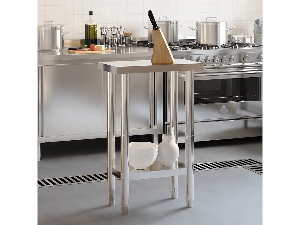 Table de travail de cuisine 55x55x85 cm acier inoxydable