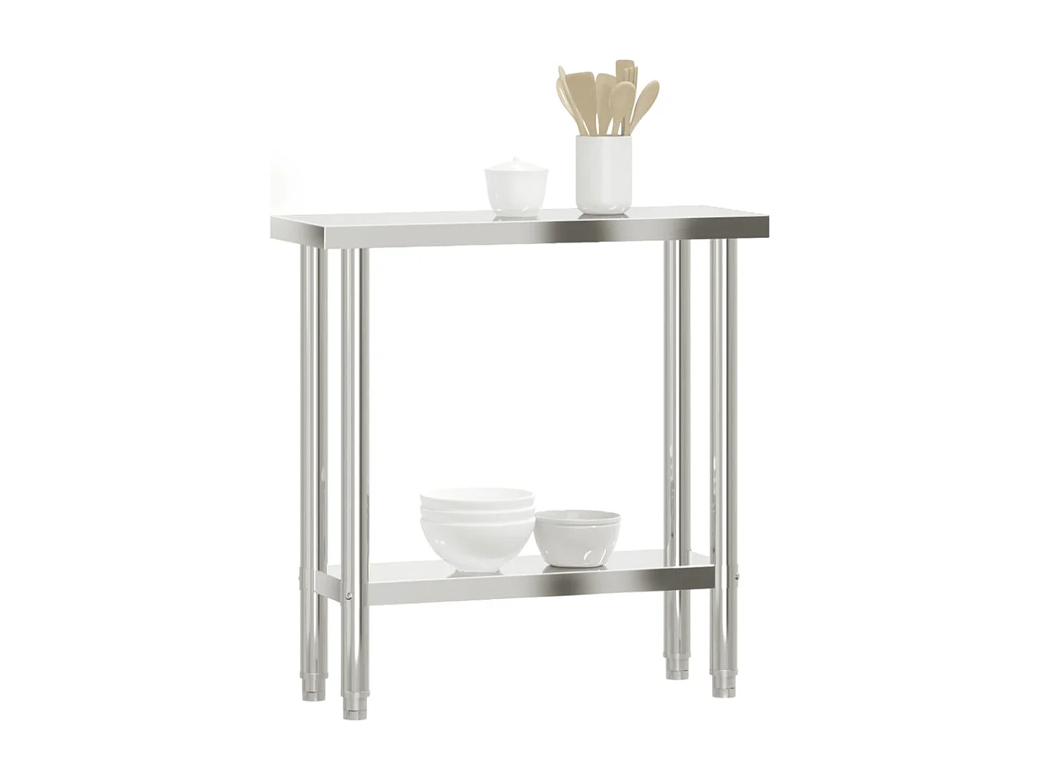 Mesa de trabajo de cocina 82,5x30x85 cm acero inoxidable