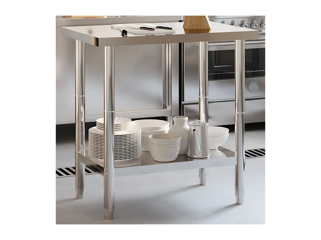 Table de travail de cuisine 82,5x55x85 cm acier inoxydable