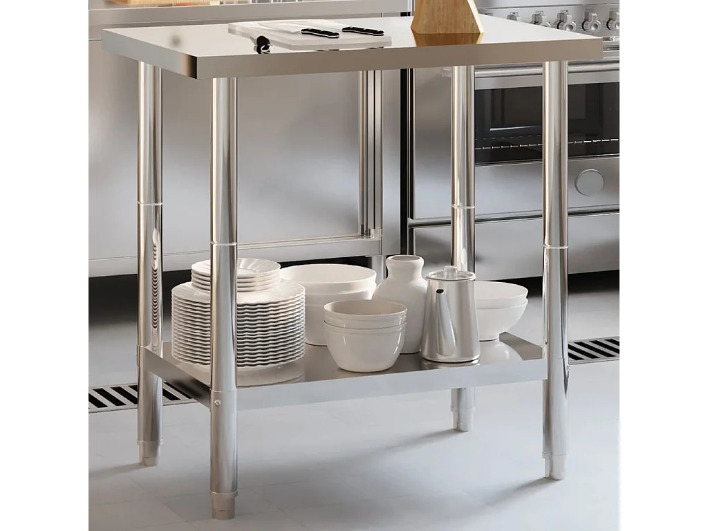 Table de travail de cuisine 82,5x55x85 cm acier inoxydable