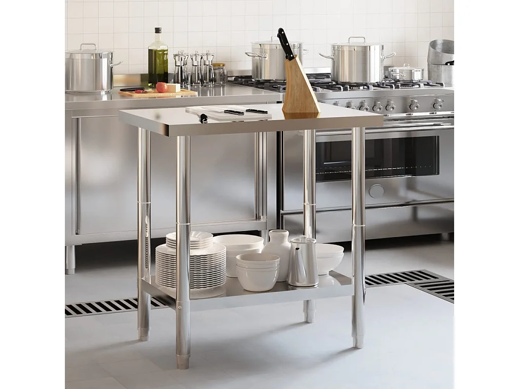 Table de travail de cuisine 82,5x55x85 cm acier inoxydable