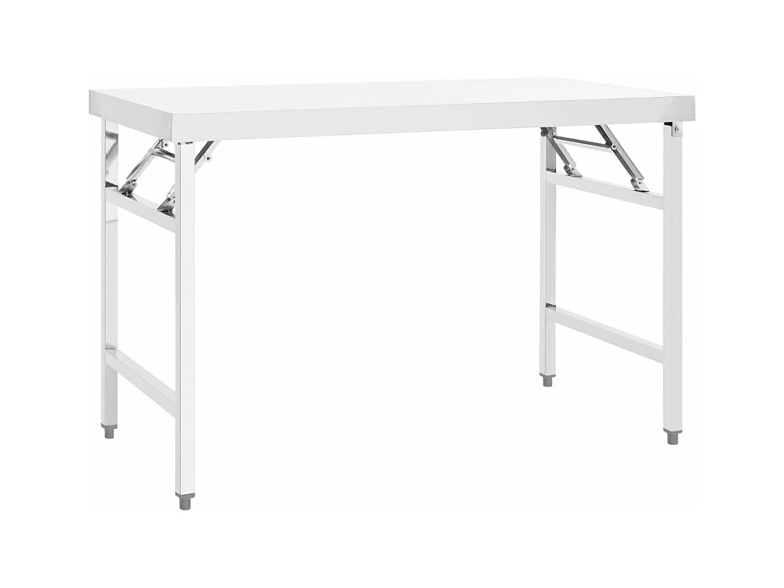 Mesa de trabajo de cocina plegable 120x60x80 cm Acero inoxidable