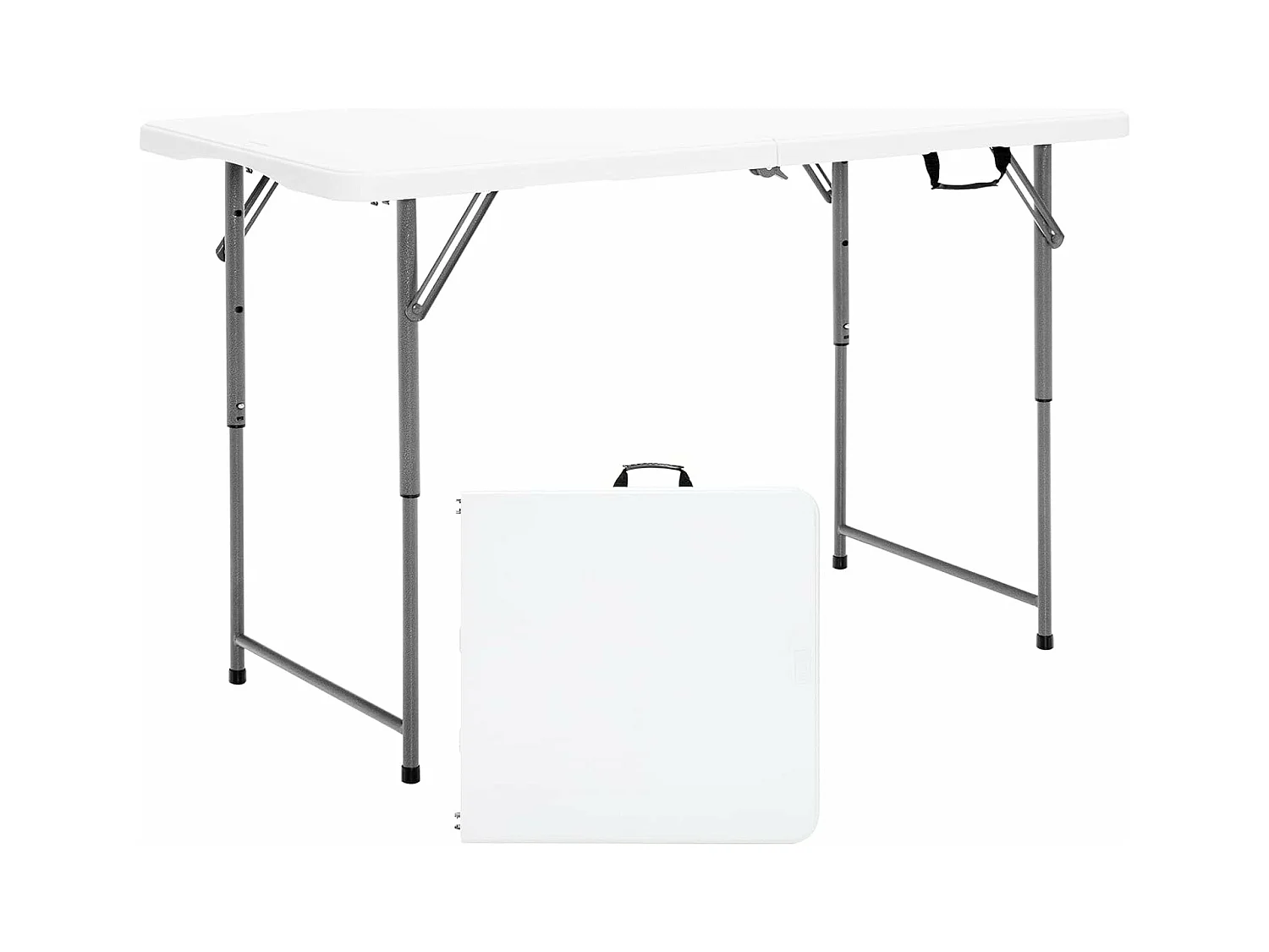 Campingtafel in hoogte verstelbaar, draagbare klaptafel, inklapbare tuintafel met handgreep, voor camping, bruiloft, feest, 120 x 60 x 74,5 cm