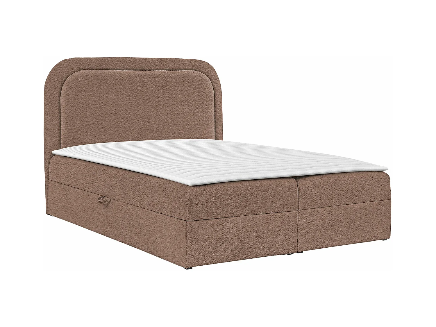 Cama continental Baltimore 197, Casal, Castanho, Tecido, 20x21x12cm