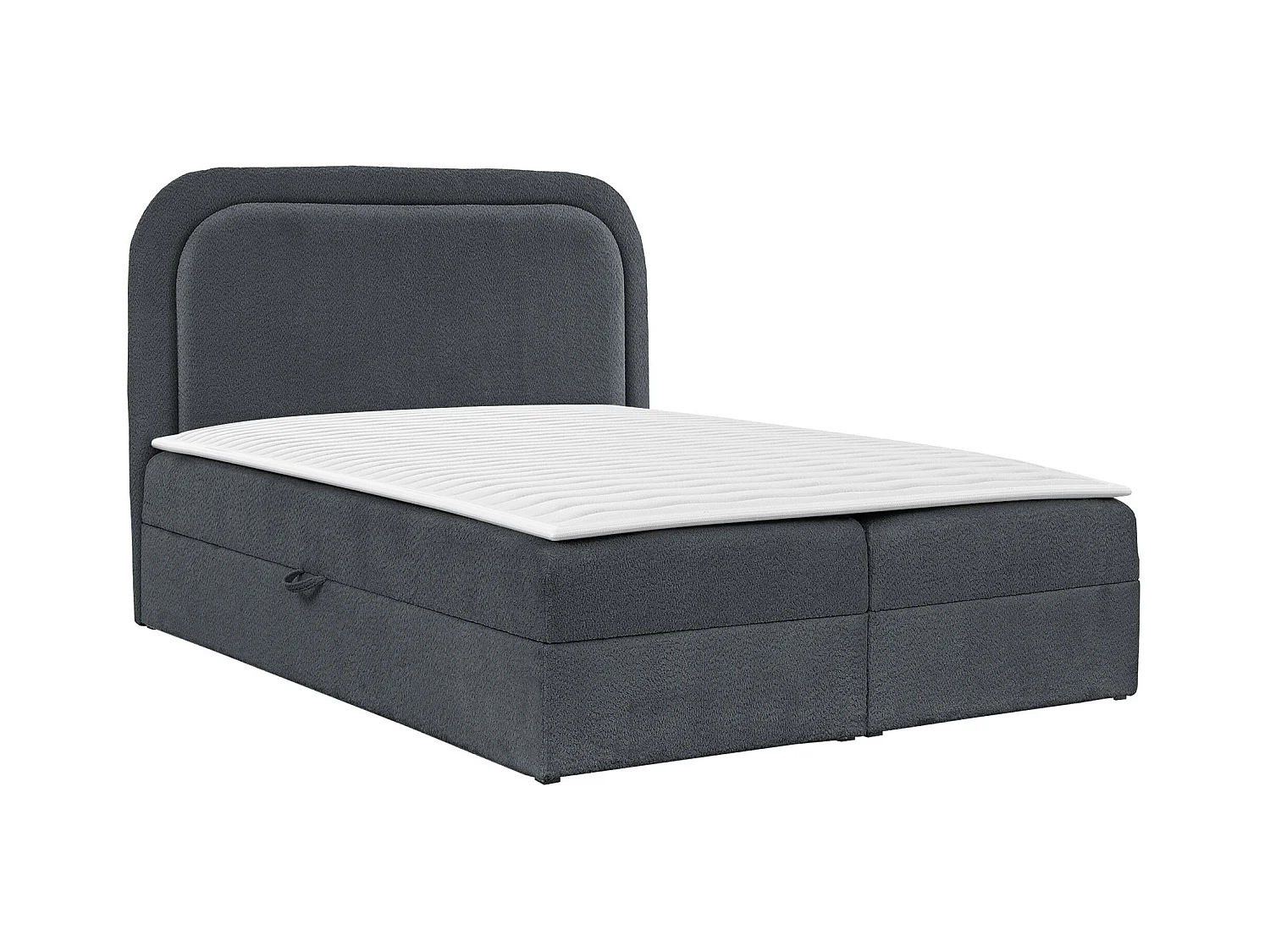Cama continental Baltimore 197, Casal, Cinzento, Tecido, 20x21x12cm