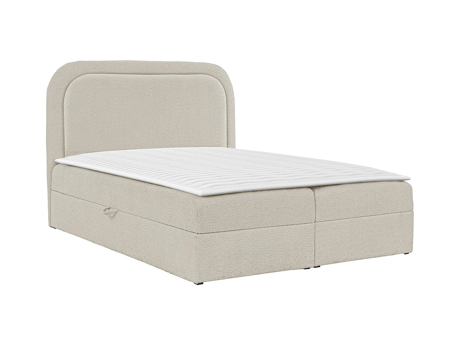 Cama continental Baltimore 197, Continental, Castanho claro, Tecido