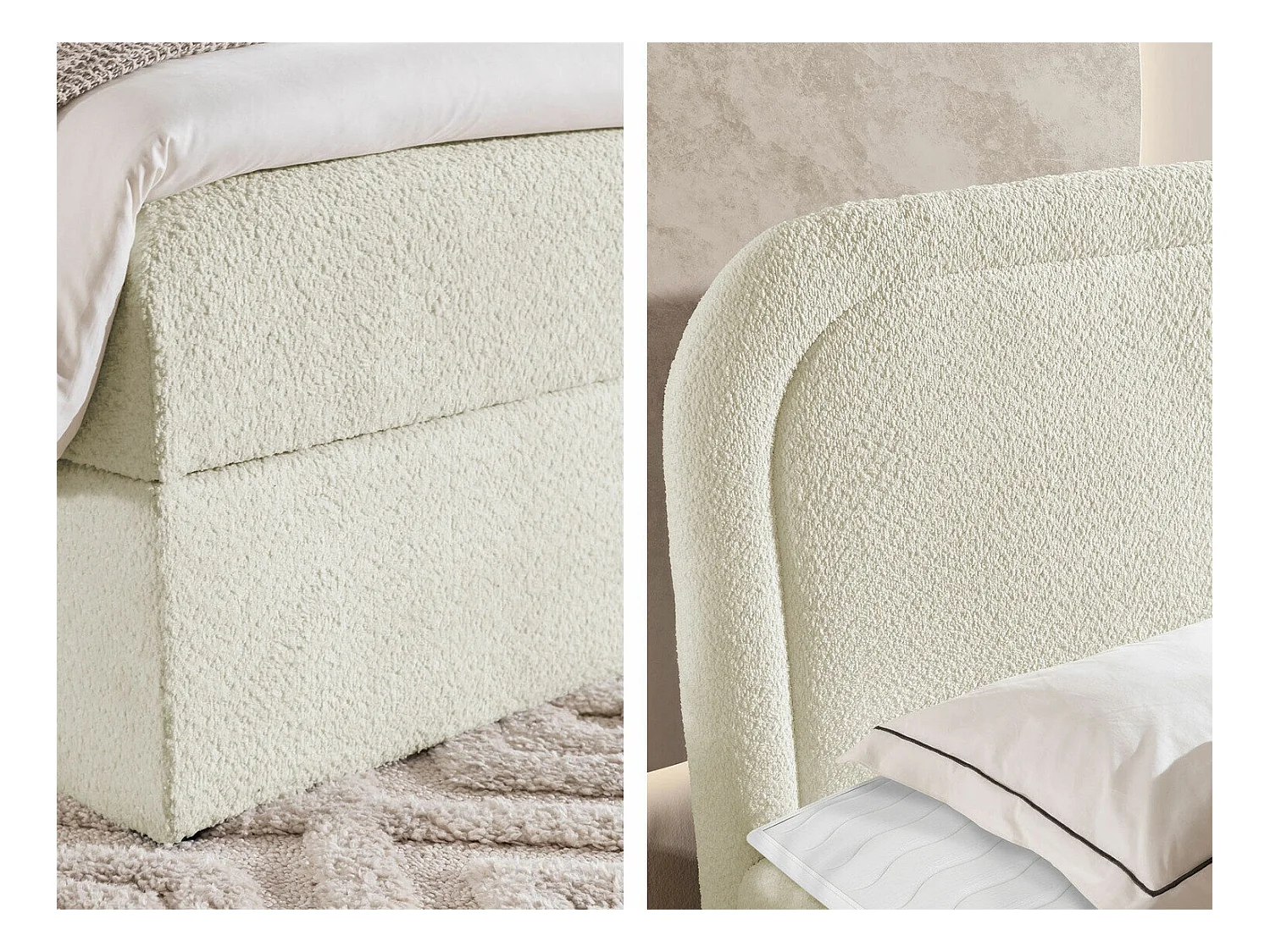 Cama continental Baltimore 197, Casal, Castanho claro, Tecido