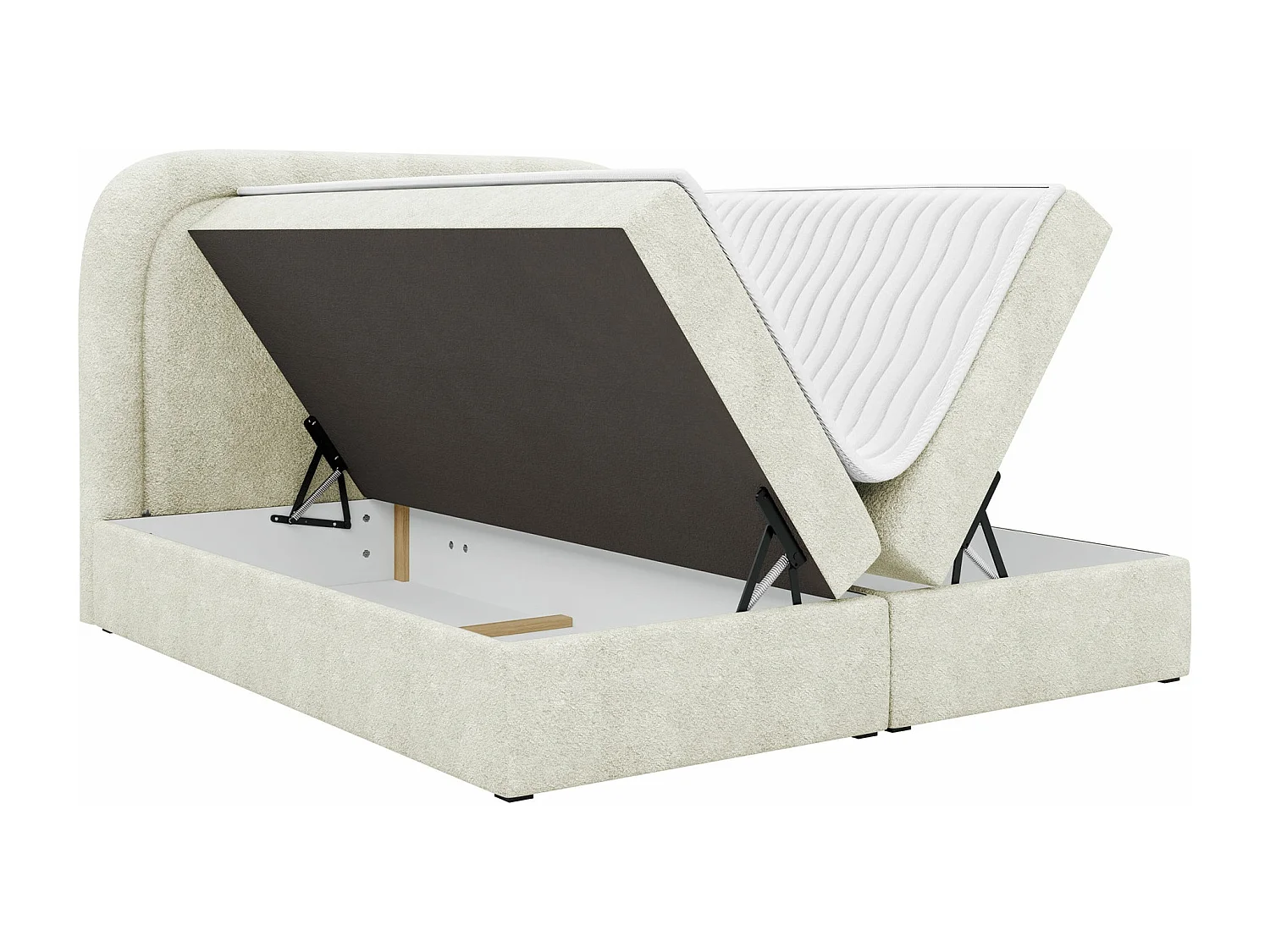 Cama continental Baltimore 197, Continental, Doble, De color marrón claro, 200x200, Tapiz