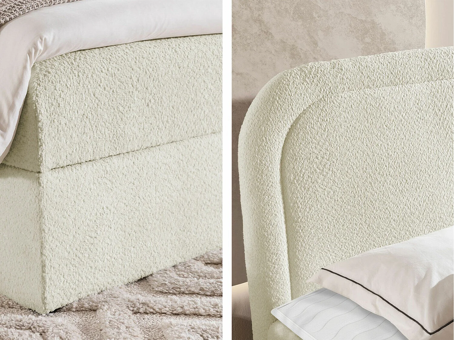 Cama continental Baltimore 197, Continental, Doble, De color marrón claro, 200x200, Tapiz