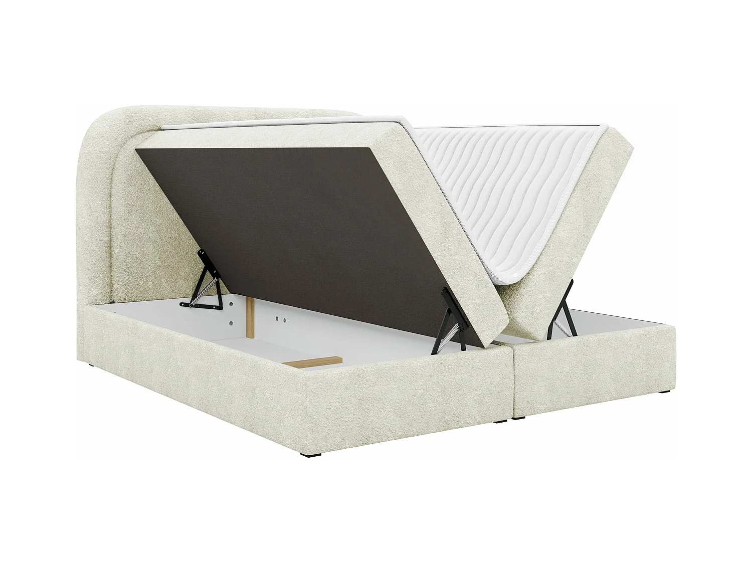 Cama continental Baltimore 197, Continental, Castanho claro, Tecido