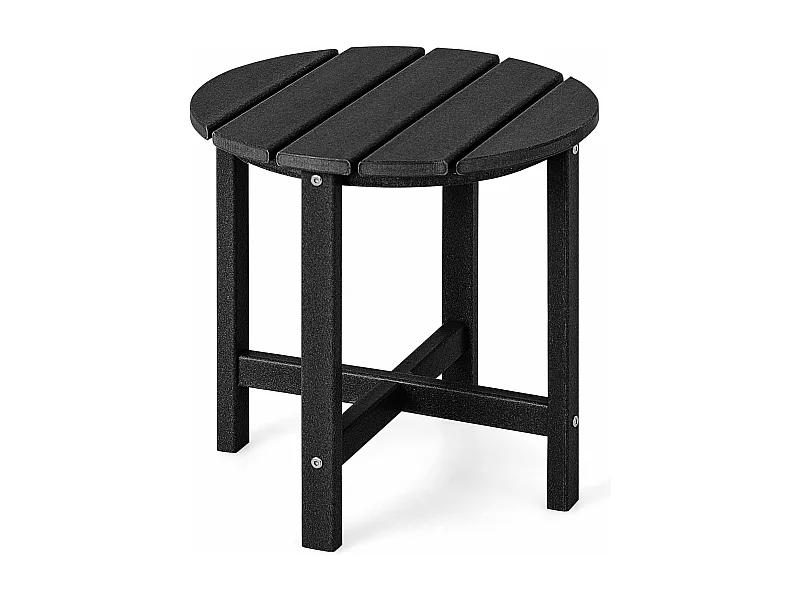 Bijzettafel kleine tuintafel van UV-bestendige kunststof balkontafel weerbestendig voor terras balkon tuin 46 x 46 x 46 cm zwart ZB32162