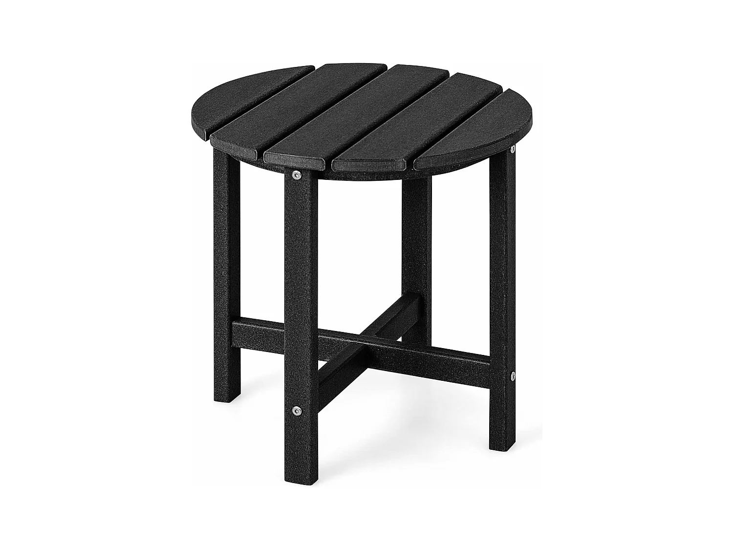 Bijzettafel kleine tuintafel van UV-bestendige kunststof balkontafel weerbestendig voor terras balkon tuin 46 x 46 x 46 cm zwart ZB32162