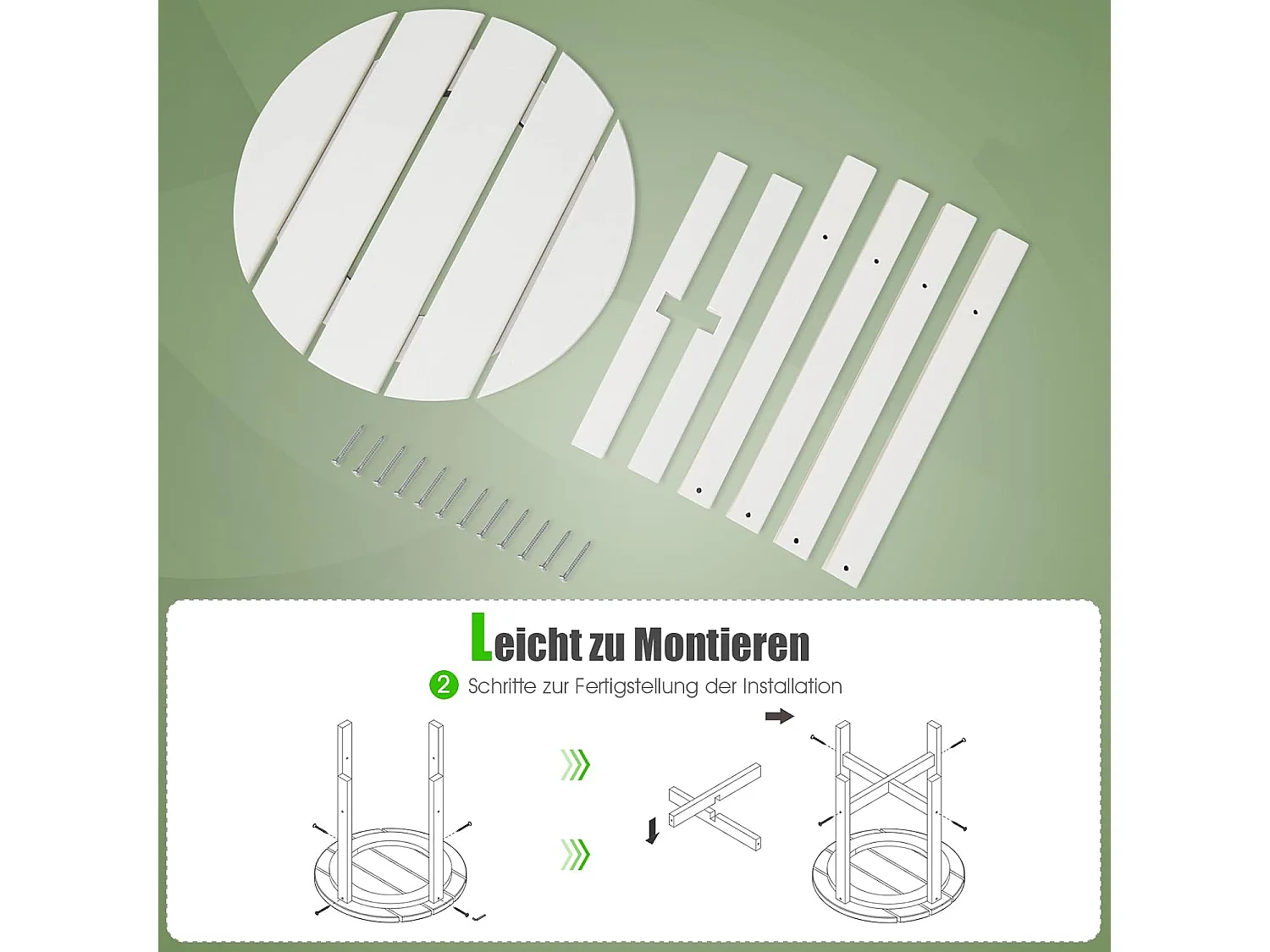 Bijzettafel, kleine tuintafel van uv-bestendig kunststof, balkontafel, weerbestendig, voor terras, balkon, tuin, 46 x 46 x 46 cm, wit ZB32162