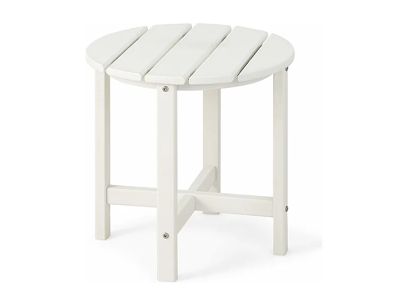 Bijzettafel, kleine tuintafel van uv-bestendig kunststof, balkontafel, weerbestendig, voor terras, balkon, tuin, 46 x 46 x 46 cm, wit ZB32162