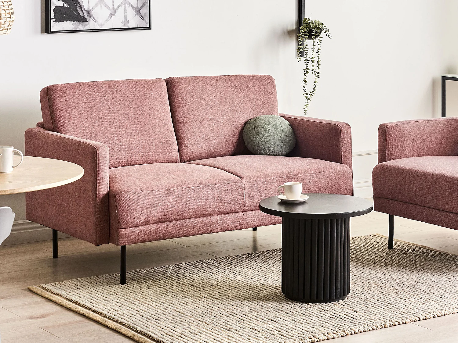Sofa BREDA Stoff Rosa 2-Sitzer