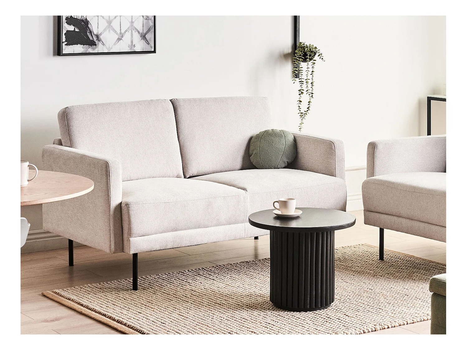 Canapé 2 places BREDA Tissu Beige clair