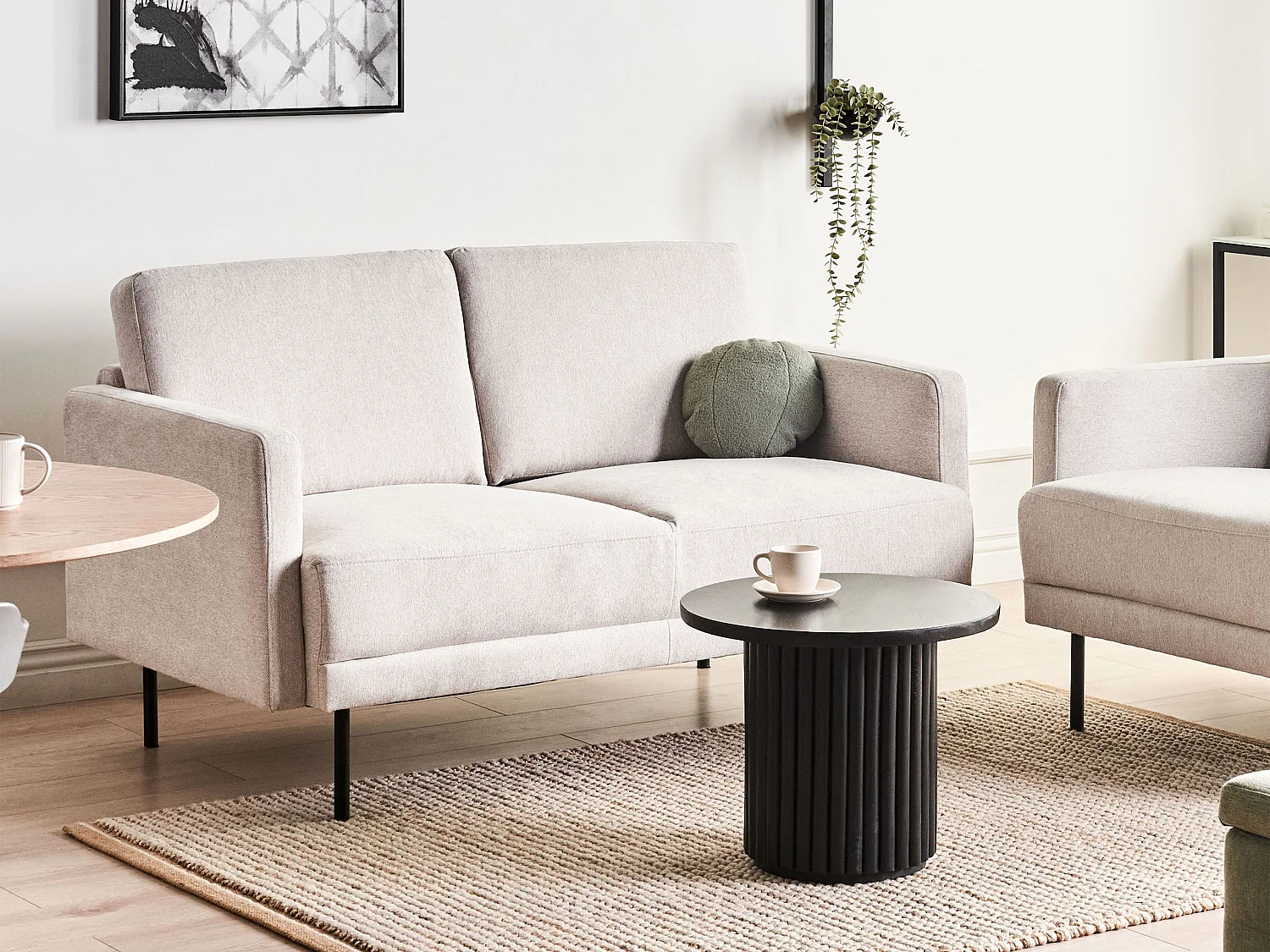 Canapé 2 places BREDA Tissu Beige clair