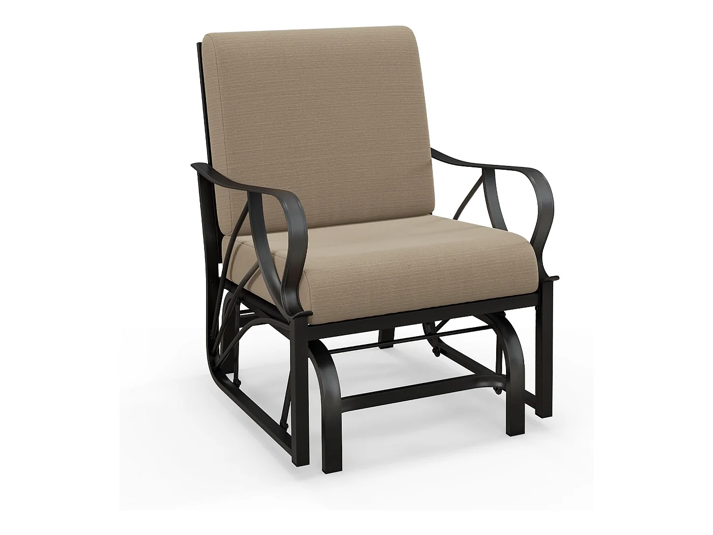 Schommelstoel, metaal, bruin, 73 x 66,5 x 89 cm ZB33392