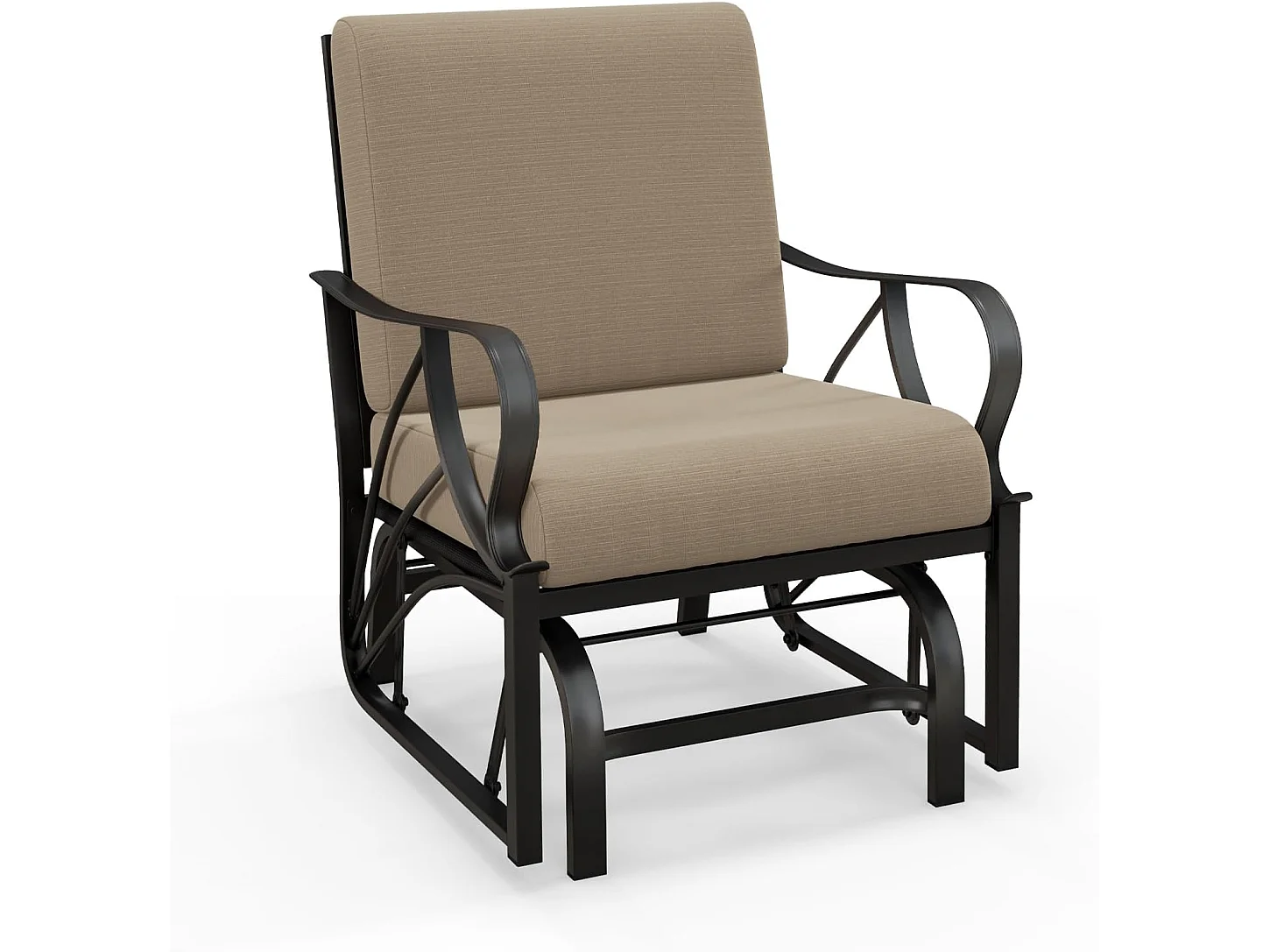 Schommelstoel, metaal, bruin, 73 x 66,5 x 89 cm ZB33392