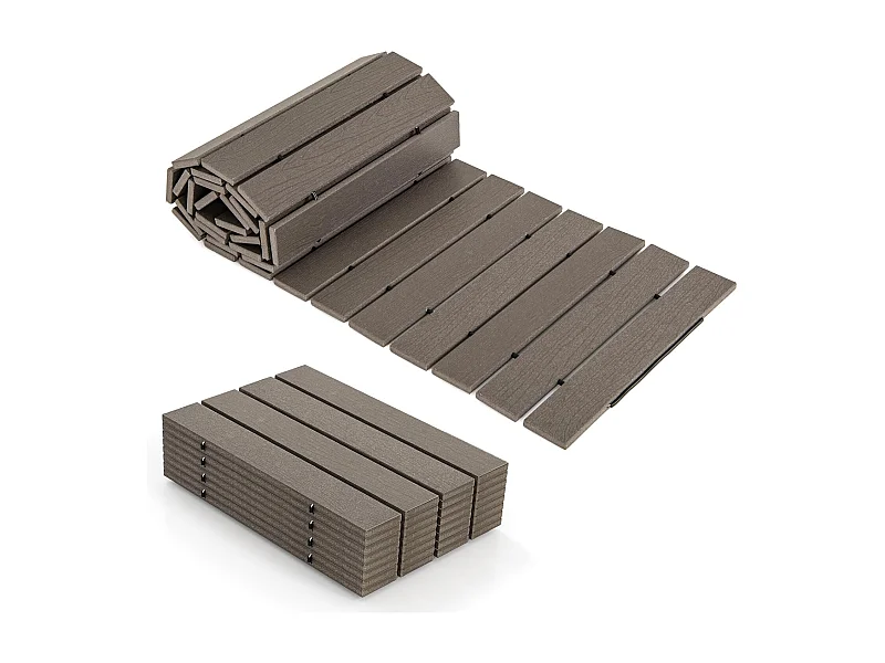 Rollpad van HDPE, 242 cm, breedte 43 cm, weerbestendig, uitrolbaar tuinpad voor bruiloft, feest, tuin, grijs