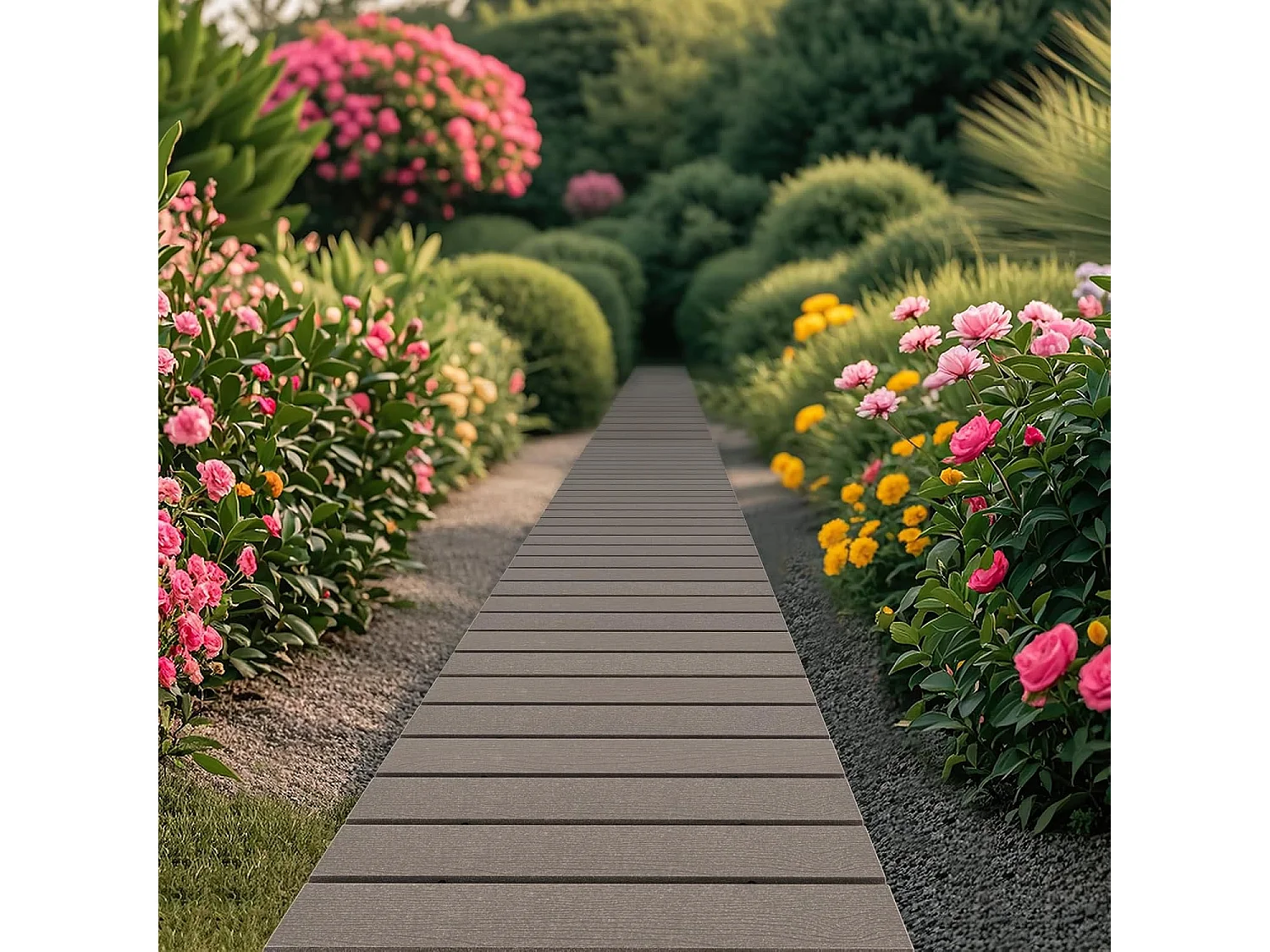 Rollpad van HDPE, 242 cm, breedte 43 cm, weerbestendig, uitrolbaar tuinpad voor bruiloft, feest, tuin, grijs