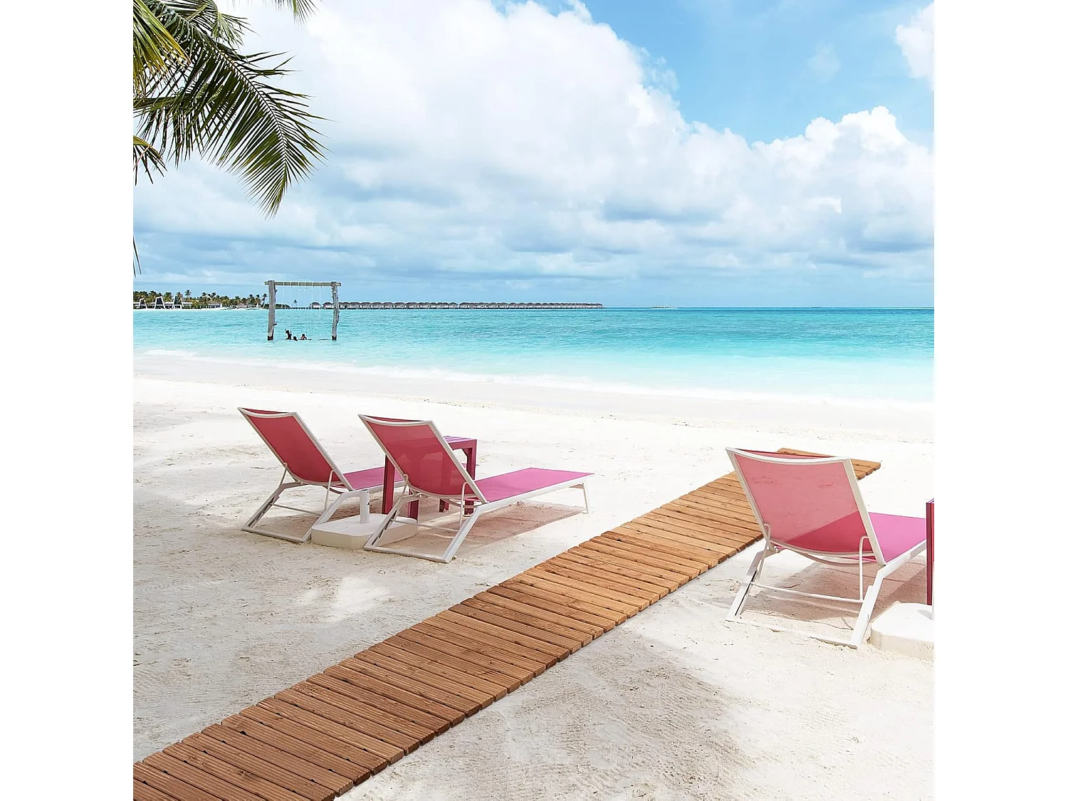 Uitrolbare houten tuinpad | 245 cm | rolweg met staaldraad, tuinpad voor tuin, achtertuin (breedte 43 cm) ZB32813