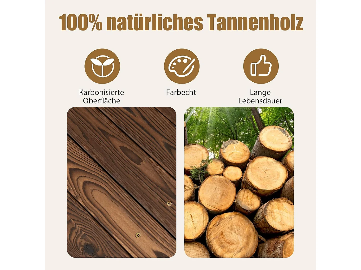 Vijverbrug, tuinbrug, 171,5 x 75,5 x 58 cm, houten brug met leuning, decoratieve brug, houten brug van dennenhout, sierbrug voor tuin, vijver ZB32025