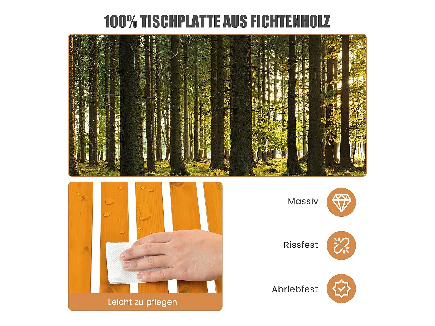 Campingtafel, oprolbare picknicktafel van hout, draagbare multifunctionele outdoortafel met draagtas voor strand, picknicks, vissen en feesten, 69 x 69 x 42 cm