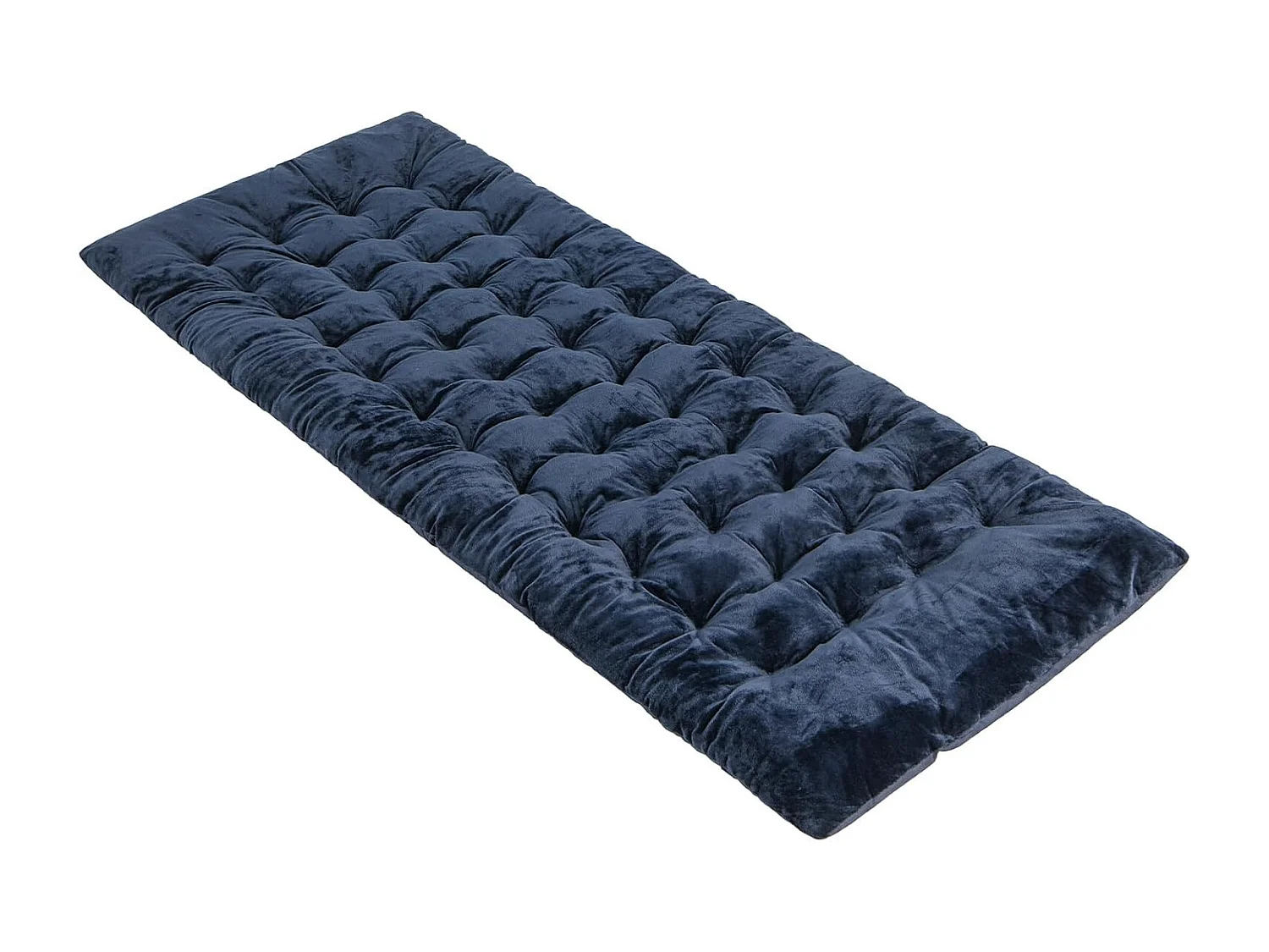 Katoenen veldbedkussen, 7 cm dikke lattenbodem met bevestigingsbanden, multifunctioneel voor campingbed, ligstoel, tuinligstoel, 190 x 70 cm, blauw ZB33542