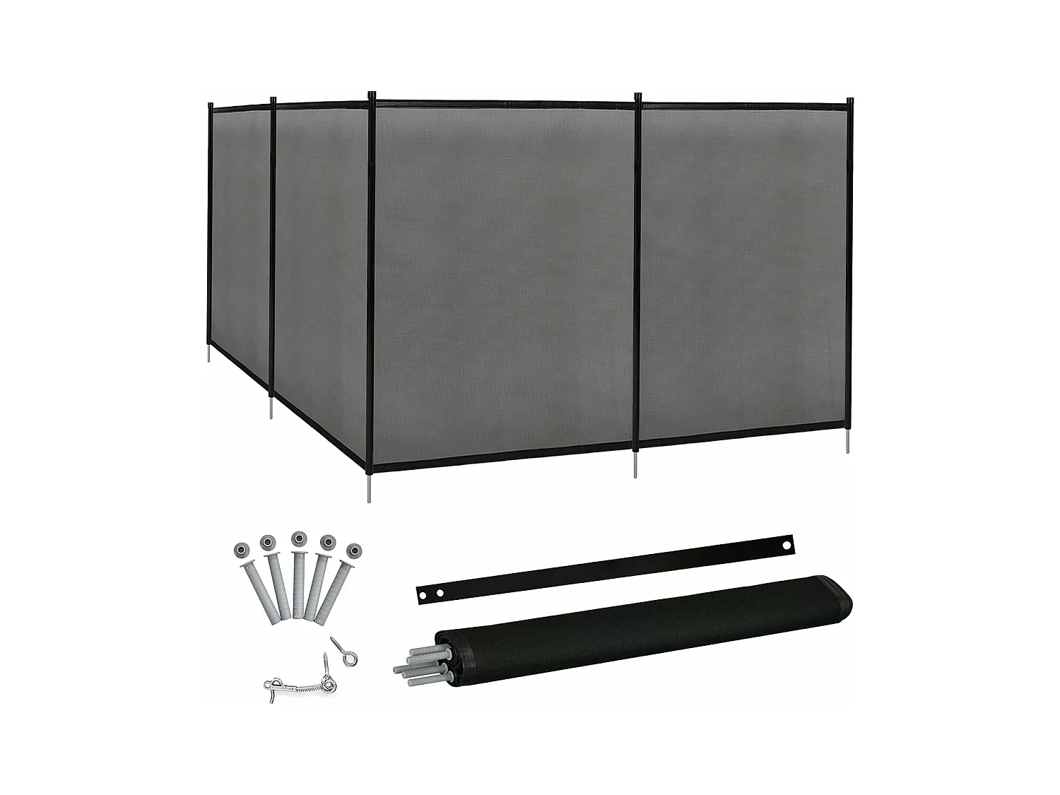 Zwembadhek voor verzonken zwembad, 360 x 125 cm, kinderveilig, zwembadbeschermingsomheining voor zwembad, tuin, complete set, vijverhek