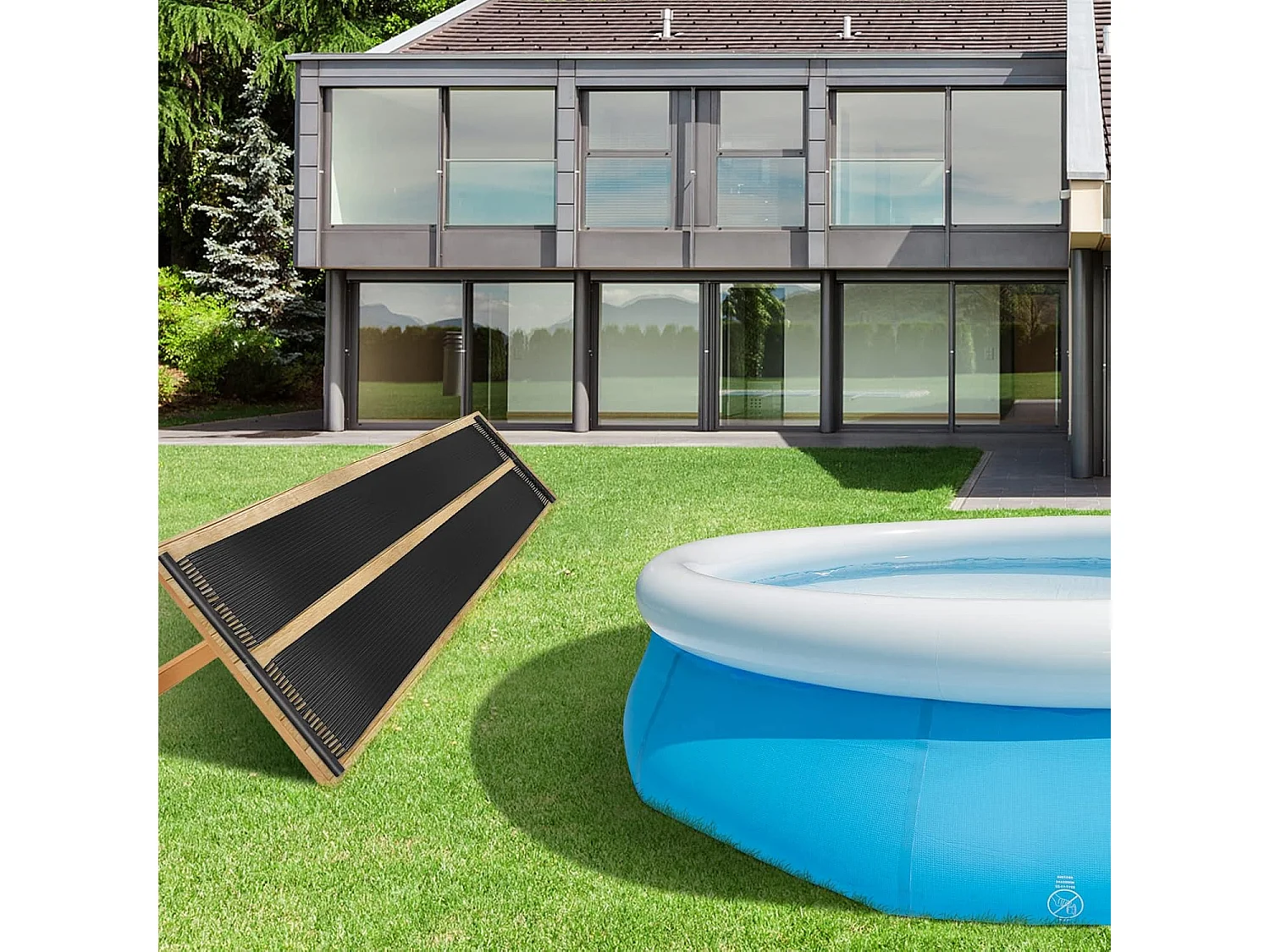 Zonnecollector, zwembadverwarming, 300 x 75 cm, zonneverwarming van uv-bestendige kunststof, zwembadverwarming voor zwembaden tot