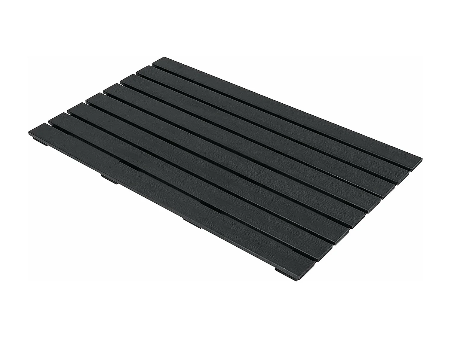 Vloerelement voor zonnedouche, WPC bodemplaat voor tuindouche, zwembadladder of zwembad, antislip, 100 x 60 x 2,5 cm, zwart ZB34235