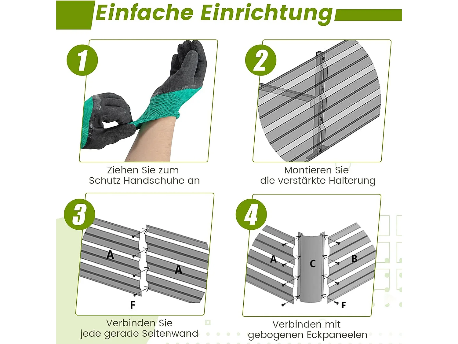 Verhoogd bloembed van metaal, kruidenbak, groentebed, bloembed, tuinbed voor groenten, fruit, kruiden, bloemen, 240 x 120 x 30 cm ZB33540