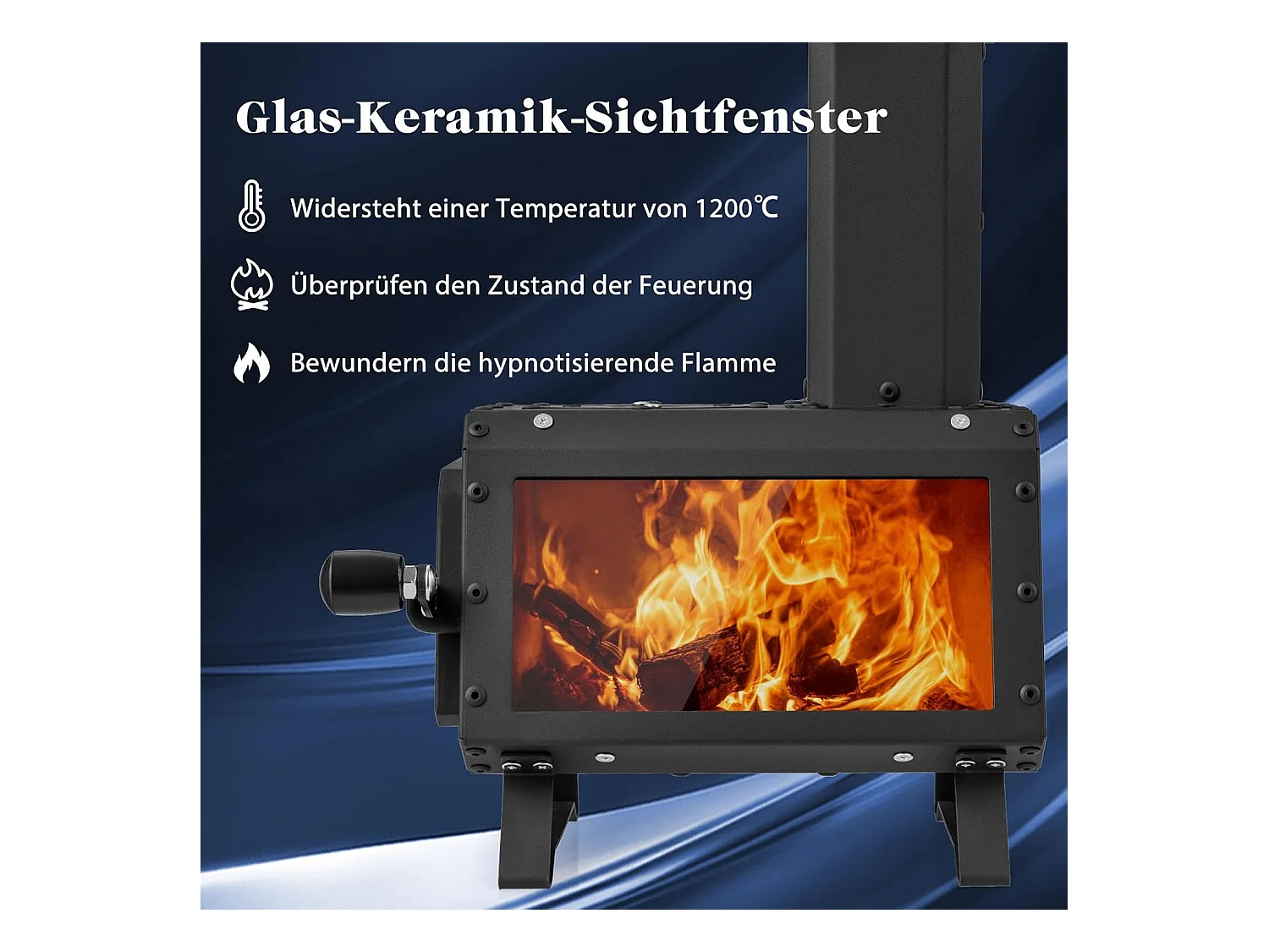 Outdoor Raketoven, 2 kookoppervlakken met kijkvenster en aspan, tentoven voor tuin en camping, kanonoven, houtkachel, campingoven