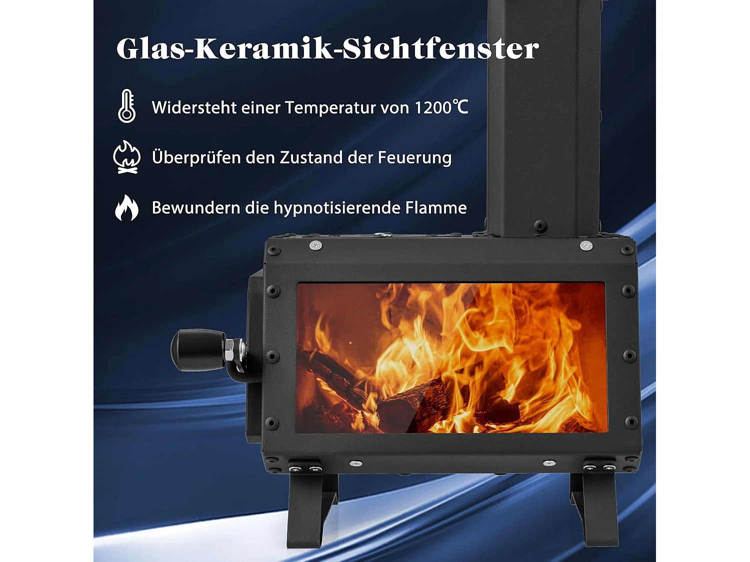 Outdoor Raketoven, 2 kookoppervlakken met kijkvenster en aspan, tentoven voor tuin en camping, kanonoven, houtkachel, campingoven