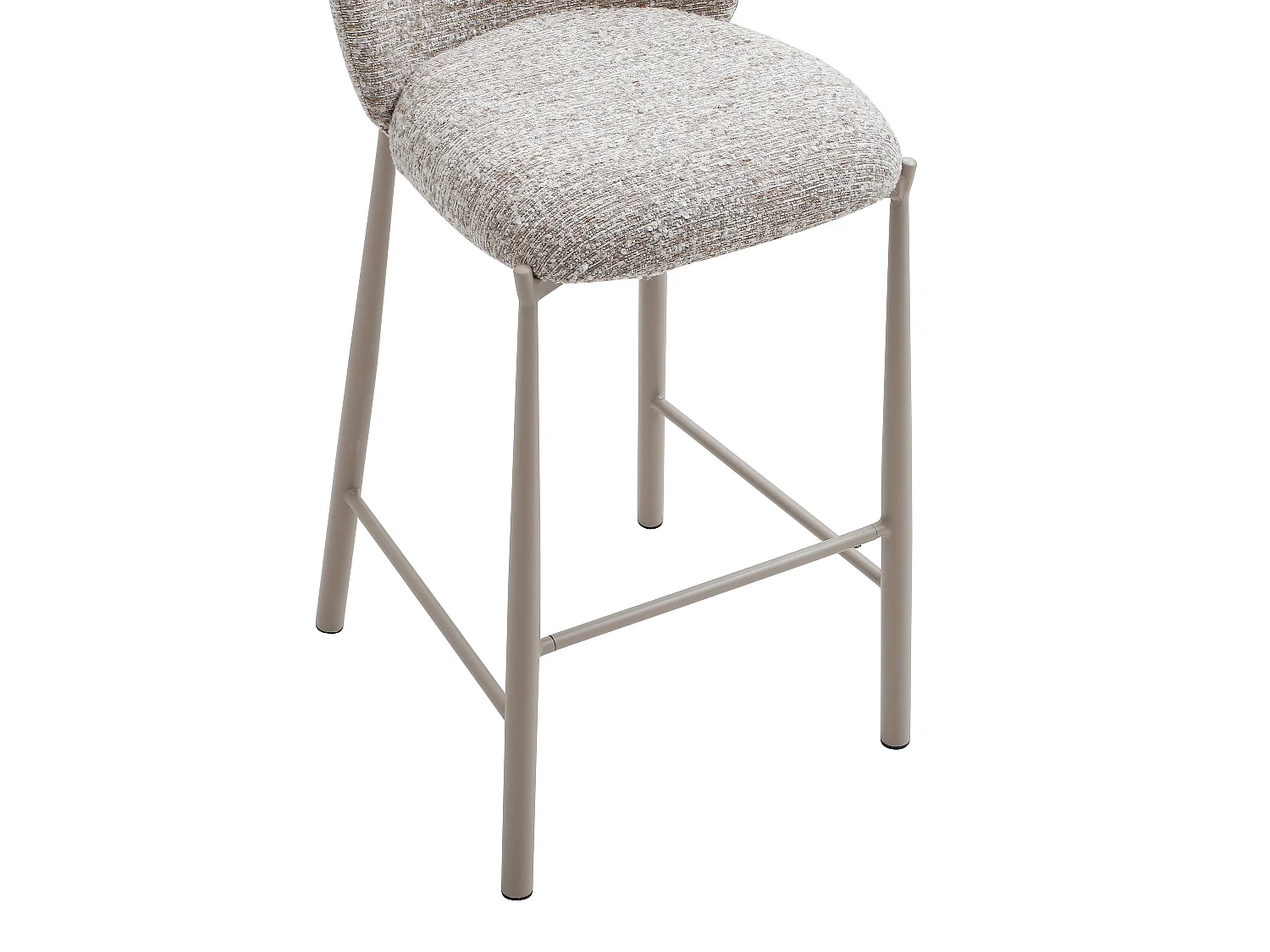 Lot de 2 tabourets en tissu texturé et métal taupe - Beige - JIZAK