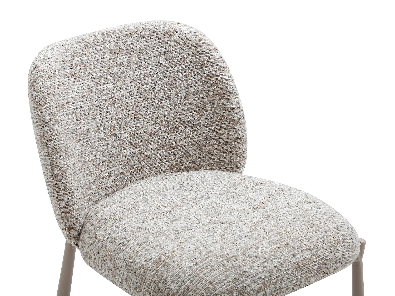 Lot de 2 tabourets en tissu texturé et métal taupe - Beige - JIZAK