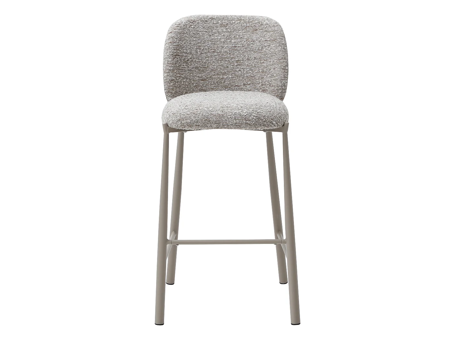 Lot de 2 tabourets en tissu texturé et métal taupe - Beige - JIZAK