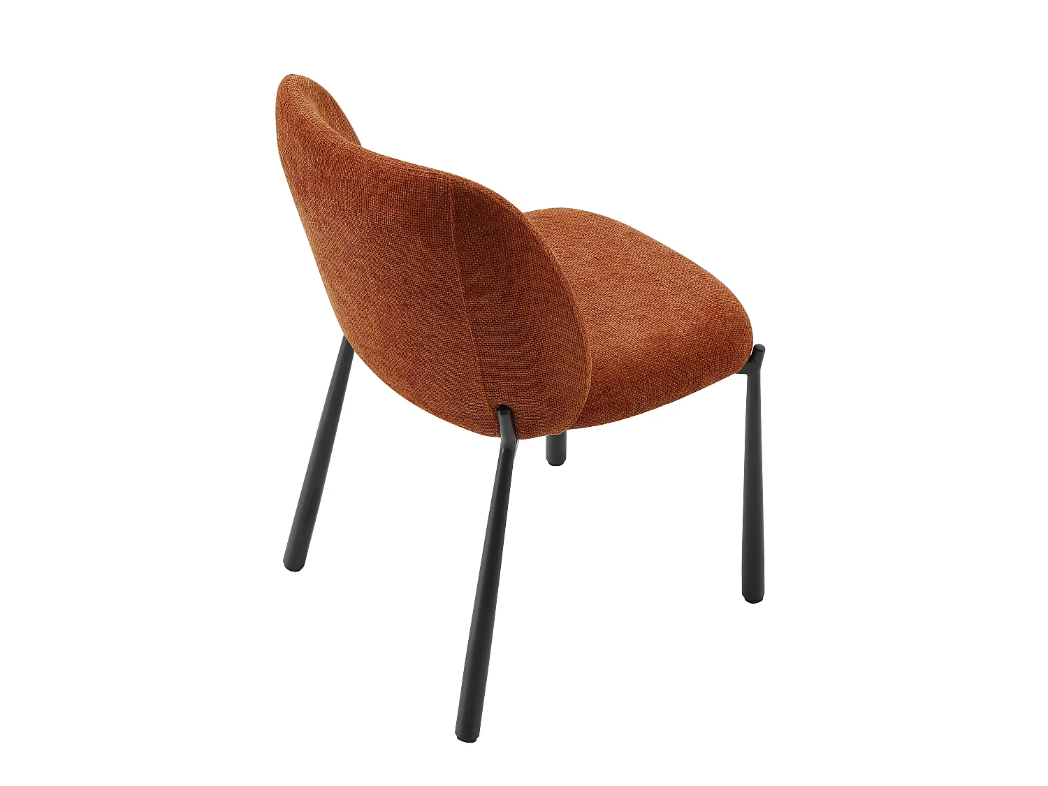 Lot de 2 chaises en tissu texturé et métal noir - Terracotta - JIZAK