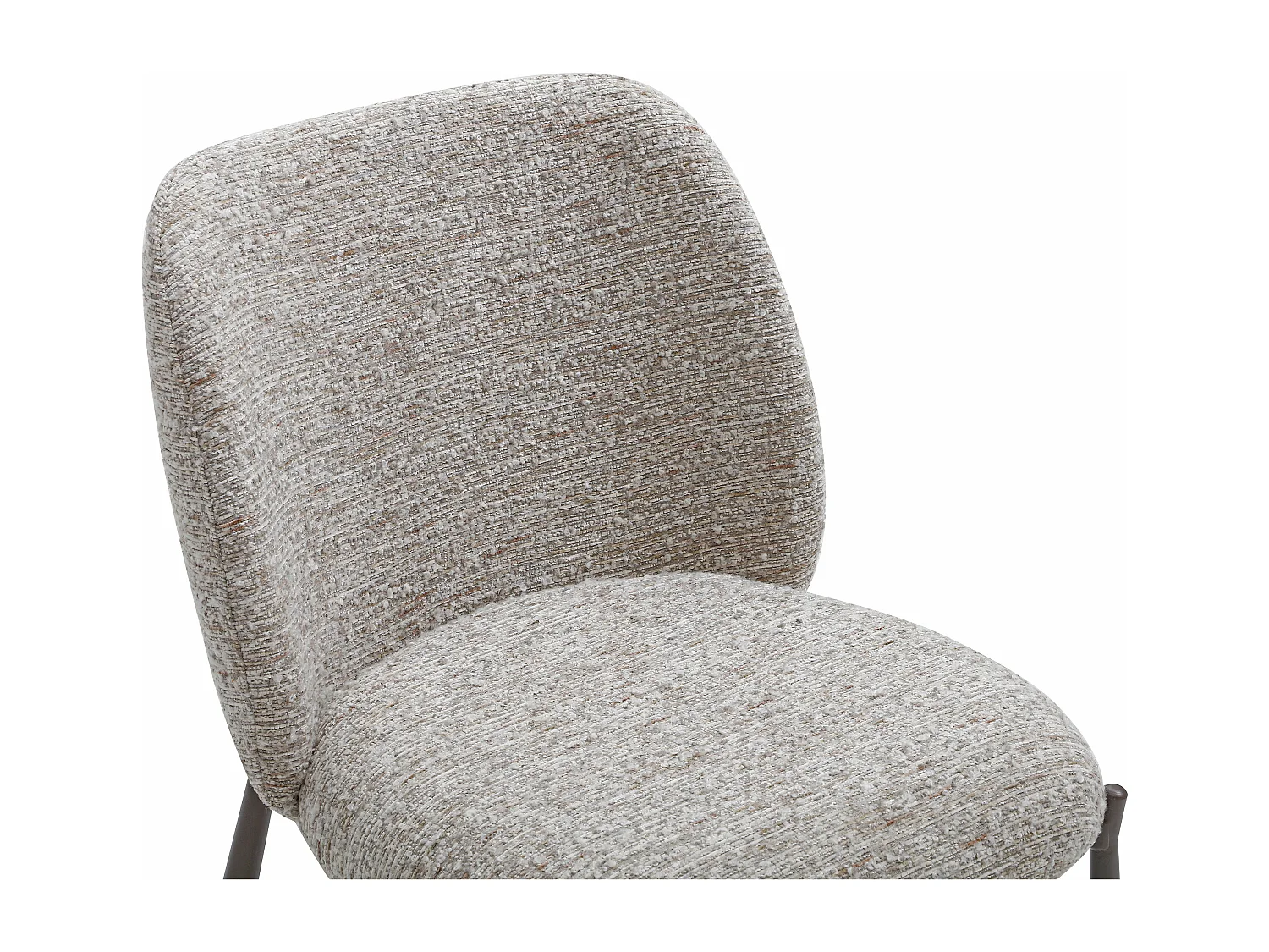 Lot de 2 chaises en tissu texturé et métal marron - Beige - JIZAK