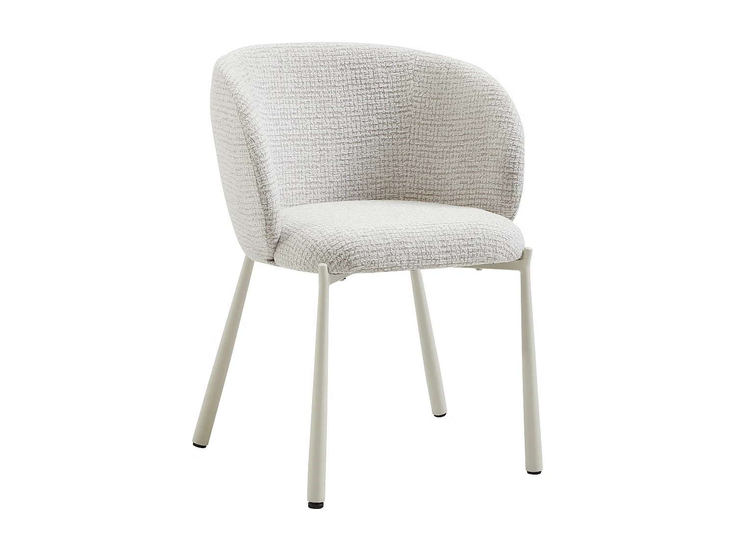 Lot de 2 chaises en tissu tweed et métal - Crème - SIJOLA