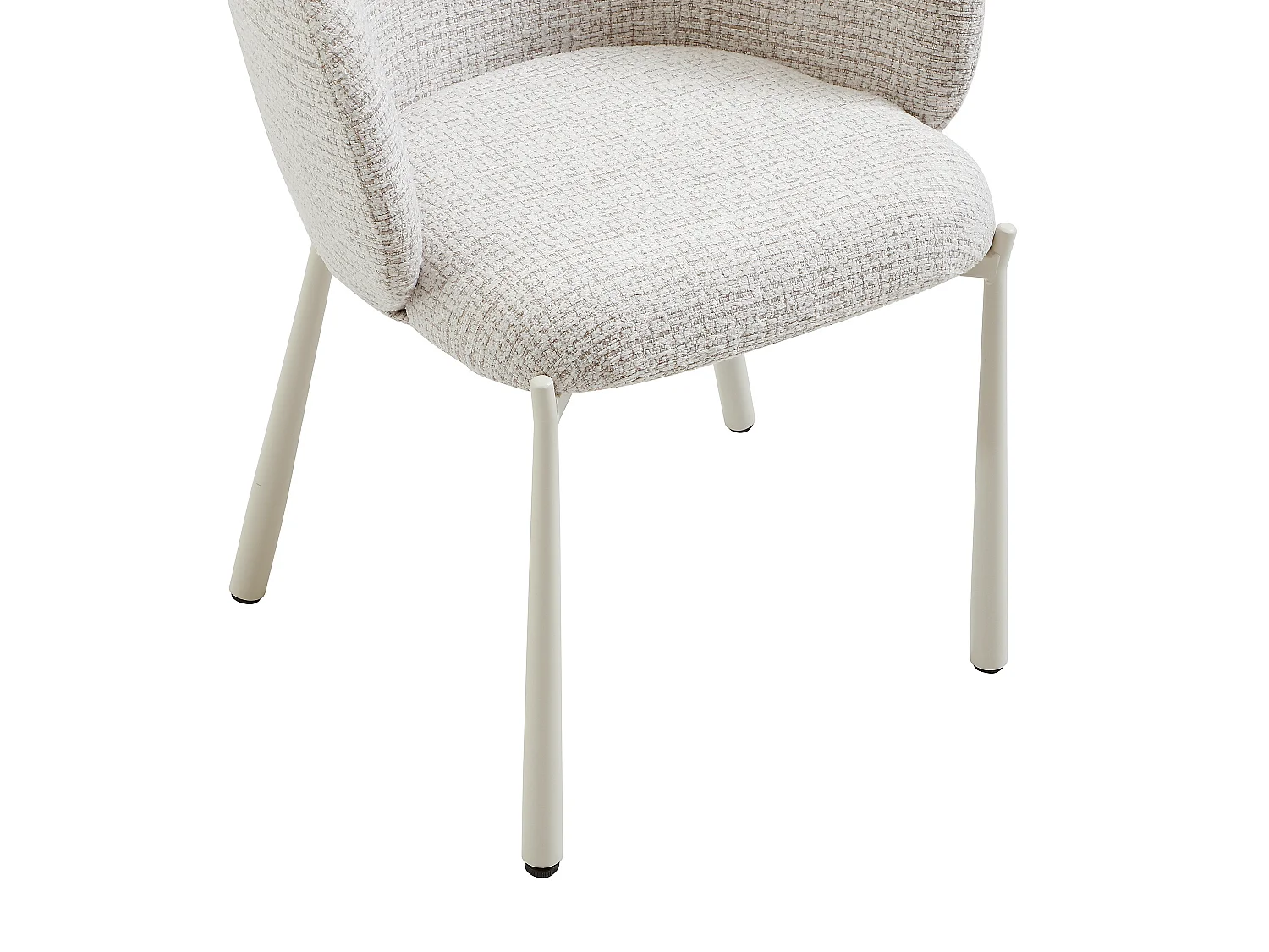 Lot de 2 chaises en tissu tweed et métal - Crème - SIJOLA
