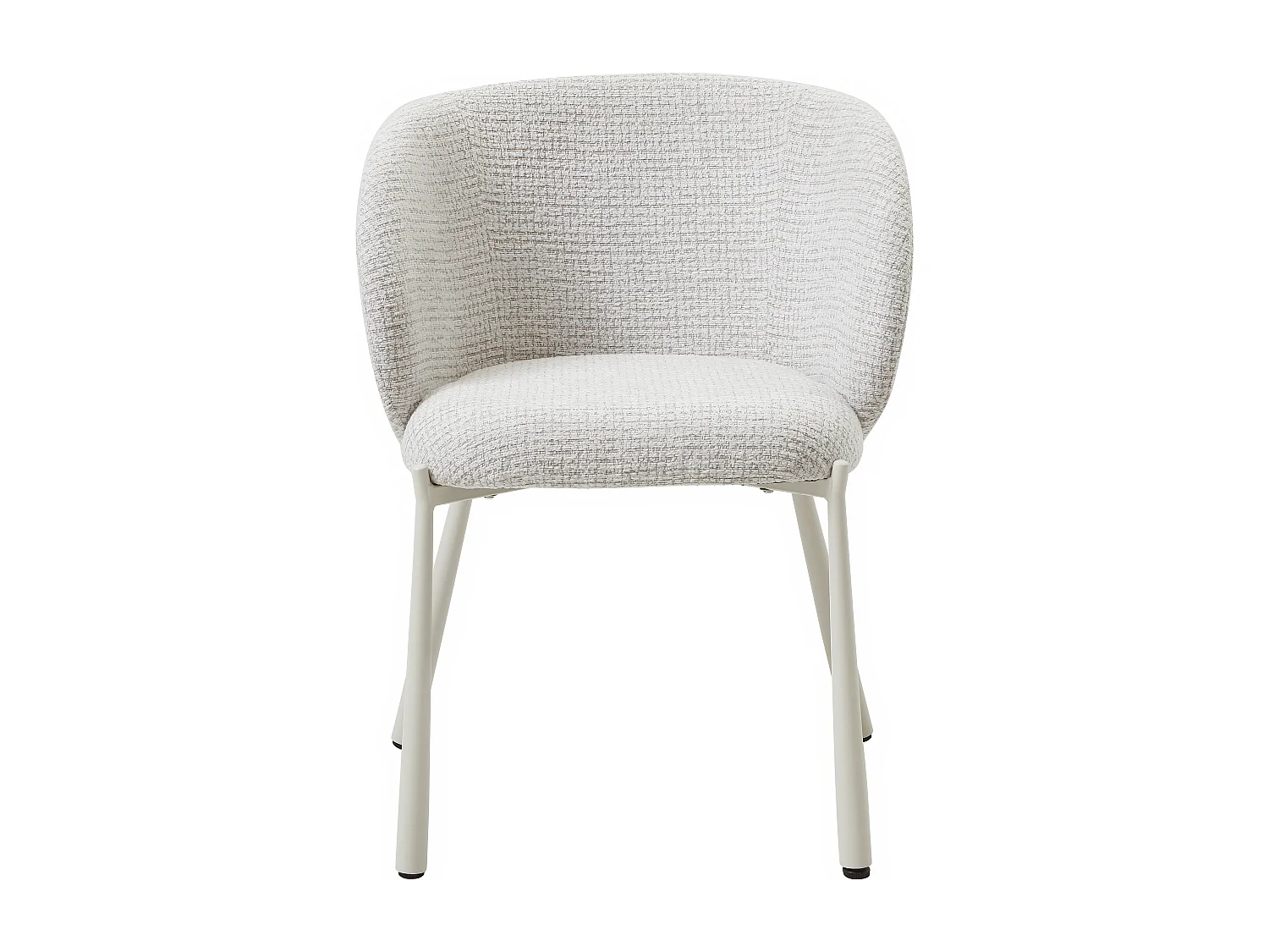 Lot de 2 chaises en tissu tweed et métal - Crème - SIJOLA
