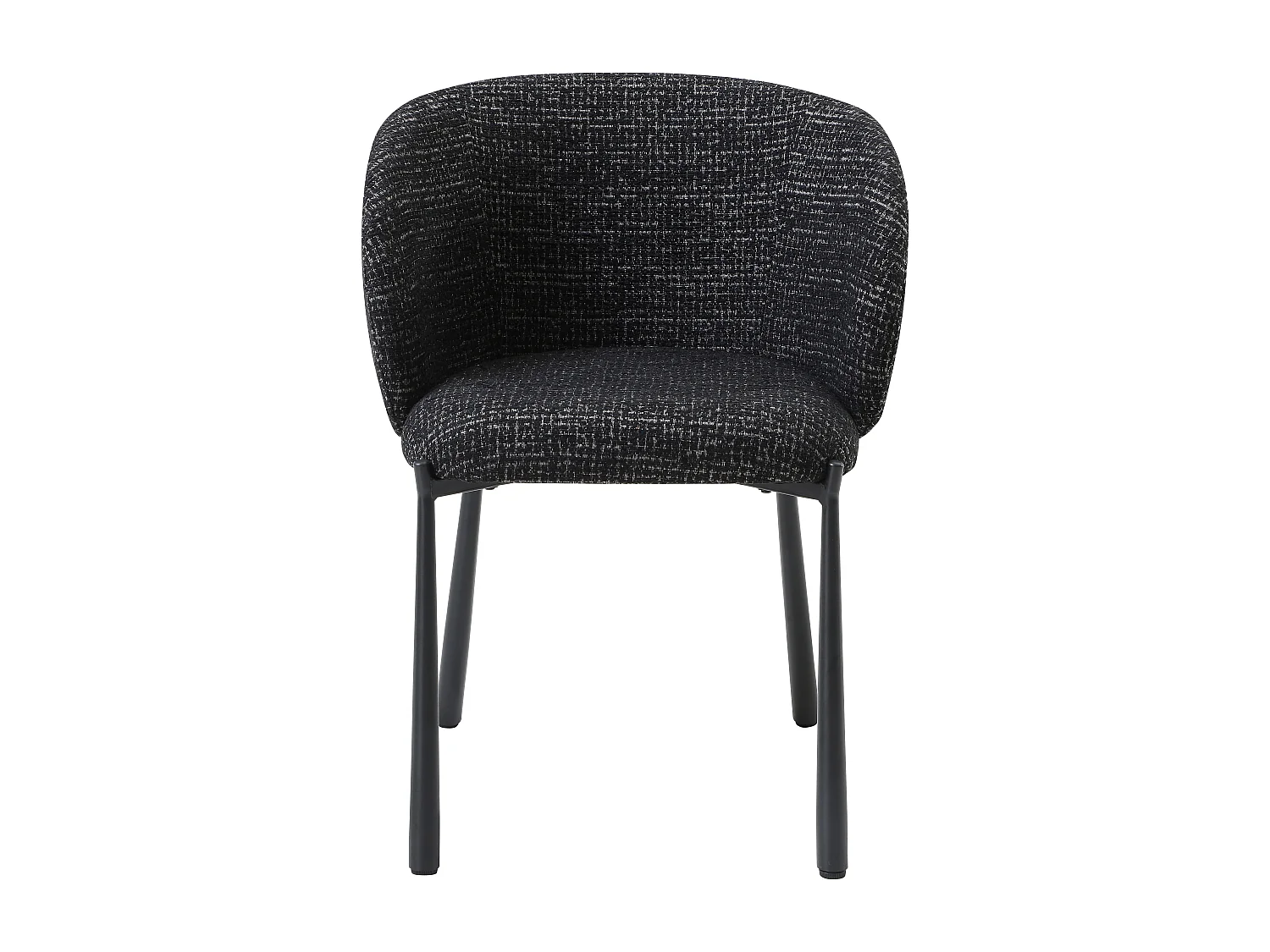 Lot de 2 chaises en tissu tweed et métal - Noir - SIJOLA