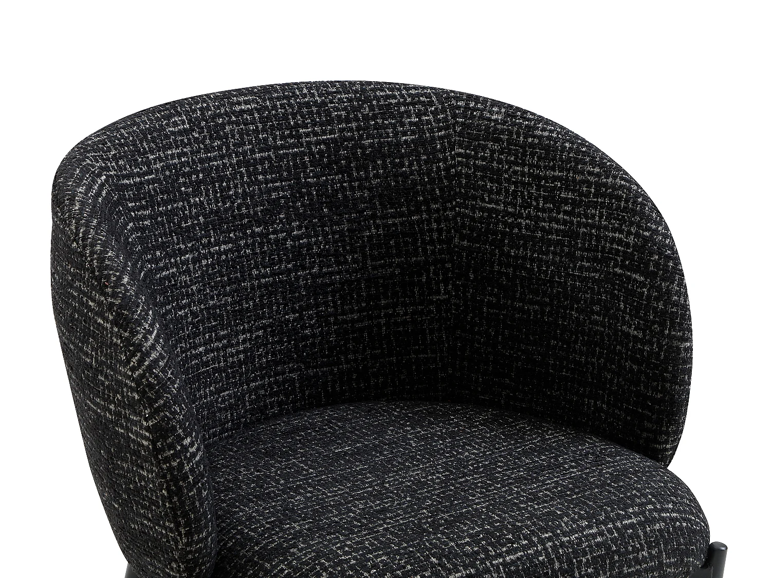 Lot de 2 chaises en tissu tweed et métal - Noir - SIJOLA