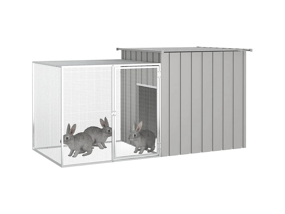 Clapier Gris 200x91x100 cm Acier galvanisé